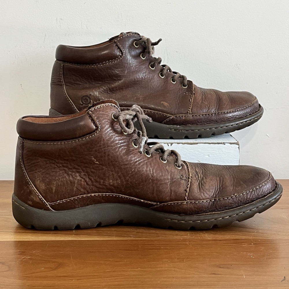 Born Men's Dark Brown Leather Lace-Up Ankle Boots